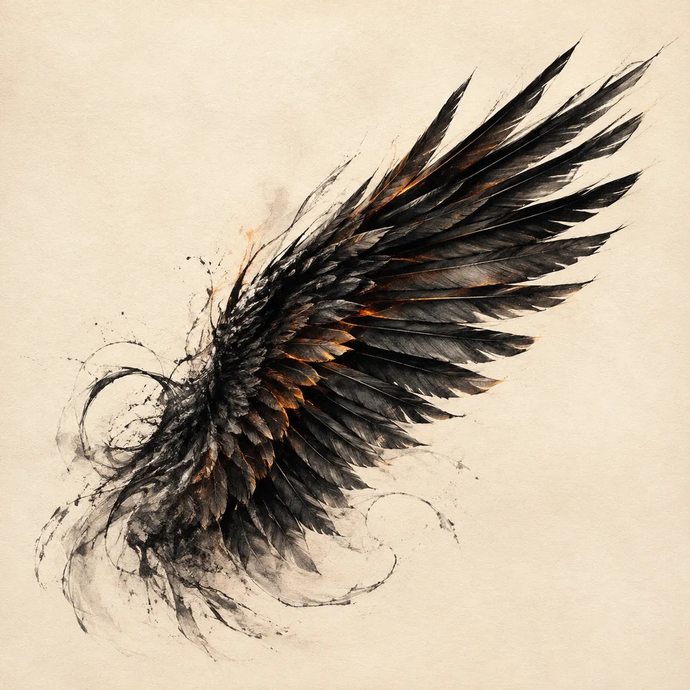 Original contemporary illustration for Designing an Expressive Mythical Bird